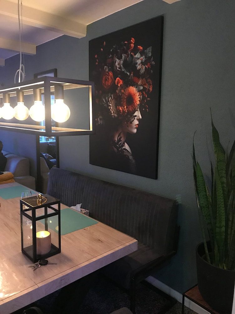 Woman with coloured flowers  by Artsy 