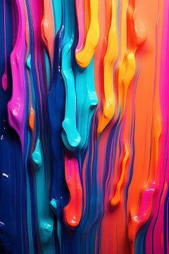 Peinture colorée goutte à goutte sur But First Framing