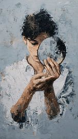 Fragmented Reflection: Missing Body Identity Abstract Portrait by Aden Pink Studio