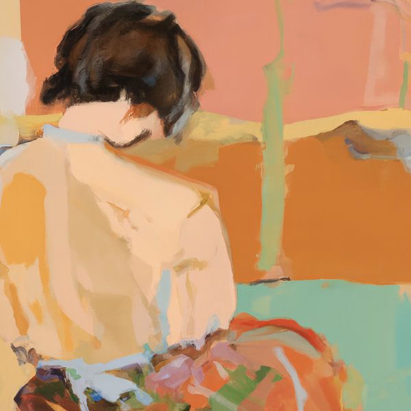 Abstract portrait in terra and pastel colours by Studio Allee
