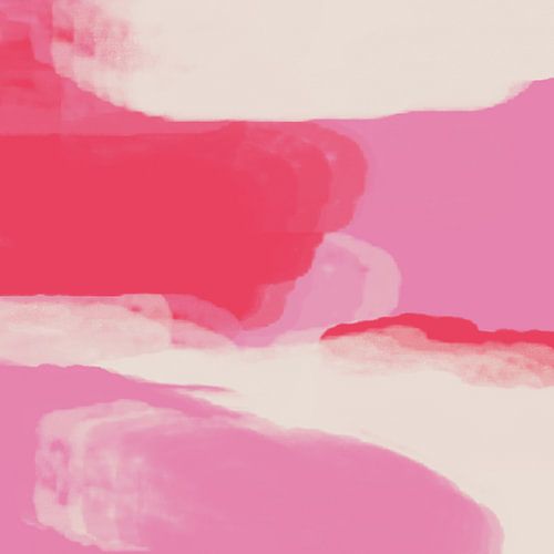 Abstracte kunst in neon- en pastelkleuren. Paars, rood, wit nr. 7