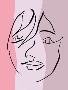 Abstract Line drawing Face Woman sur Maurice Dawson