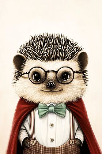 Hérisson mignon en tenue colorée