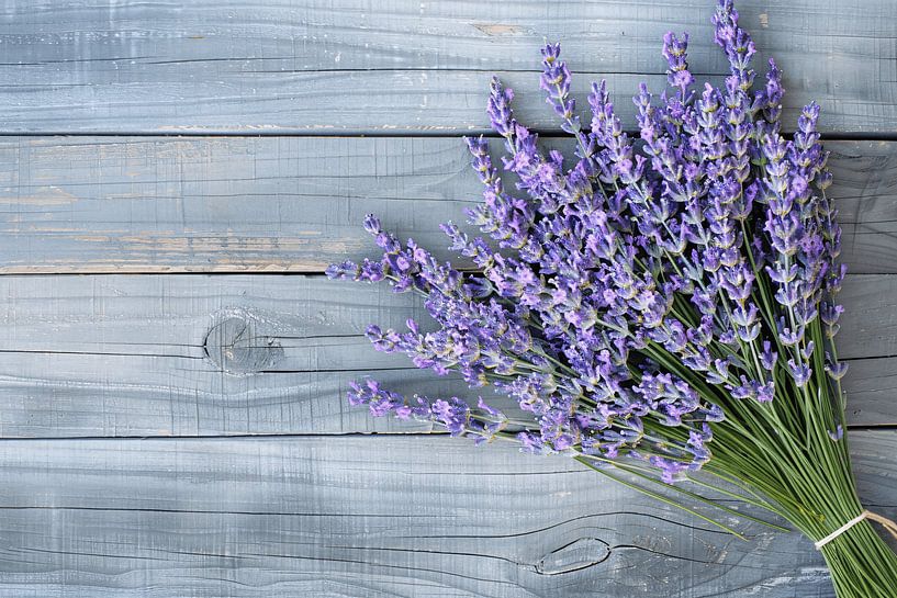 Lavender on wooden table by Art & Soul Creations