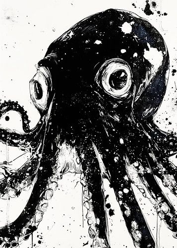 Zwarte tekening octopus #octopus