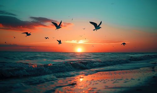 Vogelvlucht bij Schemerlicht 1