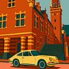 Porsche 911 in historischer niederländischer Straße von Studio Ajuut