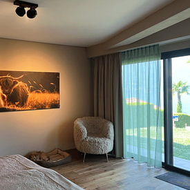 Kundenfoto: Panorama eines schottischen Hochlands während der goldenen Stunde von Digitale Schilderijen, als ArtFrame