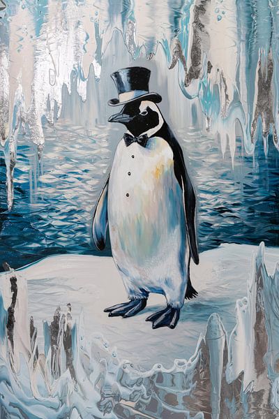 Penguin with dinner jacket and hat by Imperial Art House