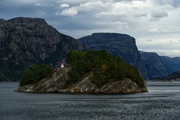 Rock island on the Lysefjord by Anja B. Schäfer
