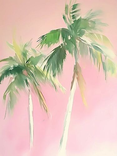 Tropical Pink Palm Trees