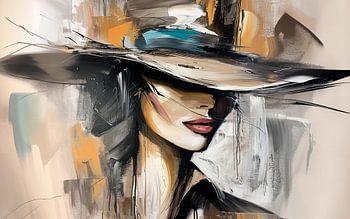 Femme avec chapeau