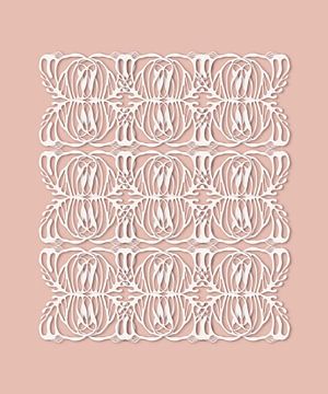 Modern Jugendstil pattern, roze van Cora Verhagen