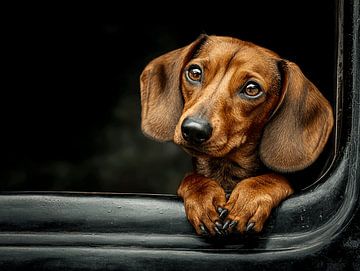De Teckel die de Wind Tegemoet Kijkt