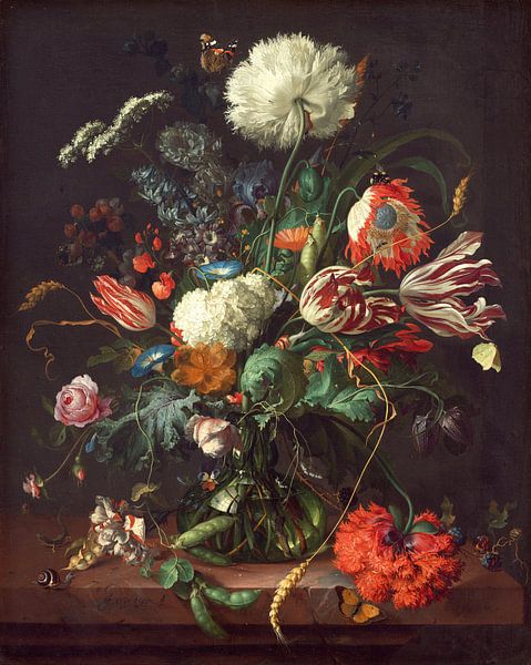 Jan Davidsz de Heem. Vase mit Blumen sur 1000 Schilderijen