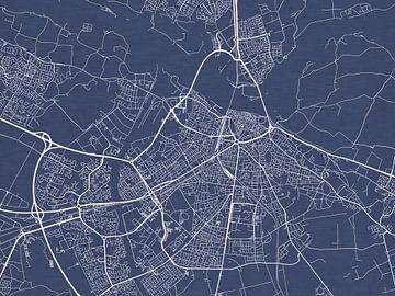 Kaart van Nijmegen in Royaal Blauw van Map Art Studio
