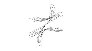 Oneindige lus: Minimalistische abstracte verstrengelde lijnkunst