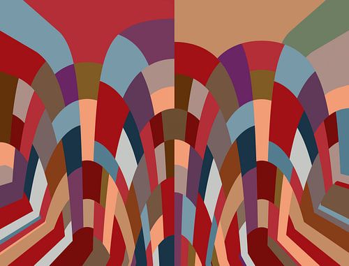 Mozaïek in verschillende kleuren rood