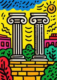 Colourful Doodle Greek Columns by Niklas Maximilian