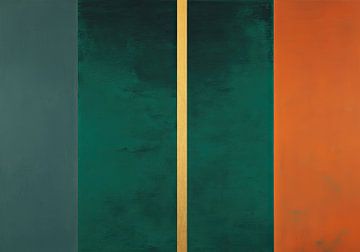 Verticale kleurvlakken met gouden strepen van Niklas Maximilian