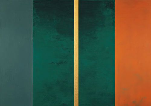 Verticale kleurvlakken met gouden strepen