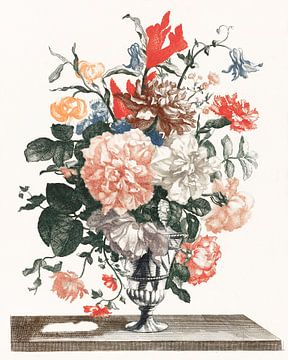 Flowers in a glass vase, Johan Teyler