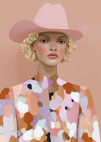Western Muse Blonde – Cowgirl in soft pastel shades