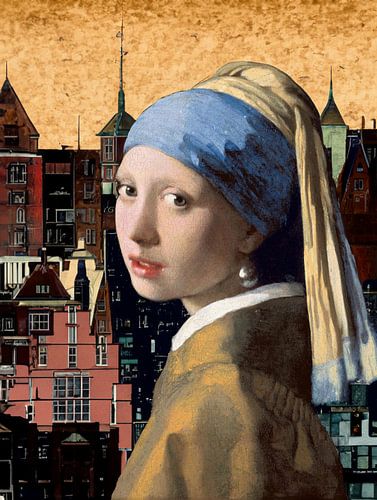 Mädchen mit einem Perlenohrring - Besuch in Delft von Digital Art Studio