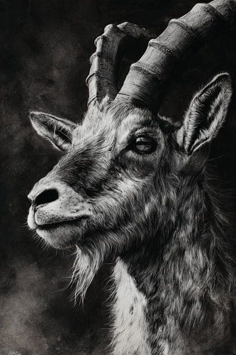 Capricorn Proud Silence in Black and White Portrait