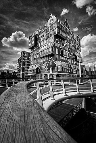 Unique architecture in Zaandam (black and white)