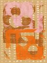 Abstracte organische vormen in oranje, roze, beige en bruin. van Dina Dankers thumbnail