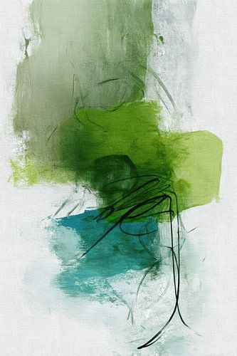 Abstract Painting - Green Blue Calm Organic by Joriali Abstract