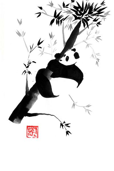 Panda in seinem Baum 06 von Péchane Sumie