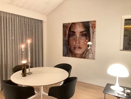 Modern portrait with a rough finish