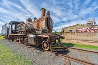 Old rusted steam locomotive in Encarnacion, Paraguay