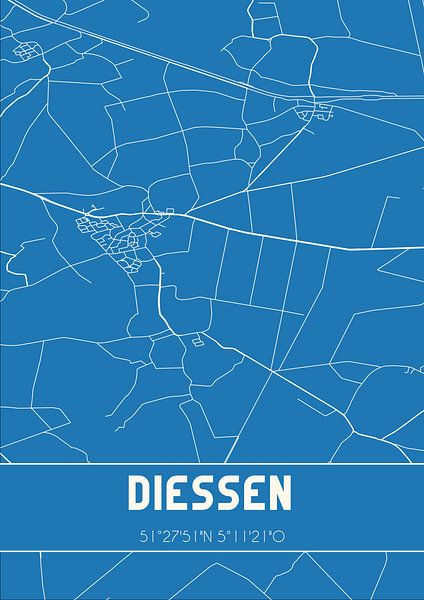 Blueprint | Map | Diessen (North Brabant) by Prints of Place