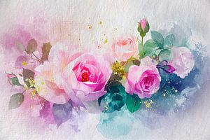 Chabby Chic und romantischer Rosenstrauß