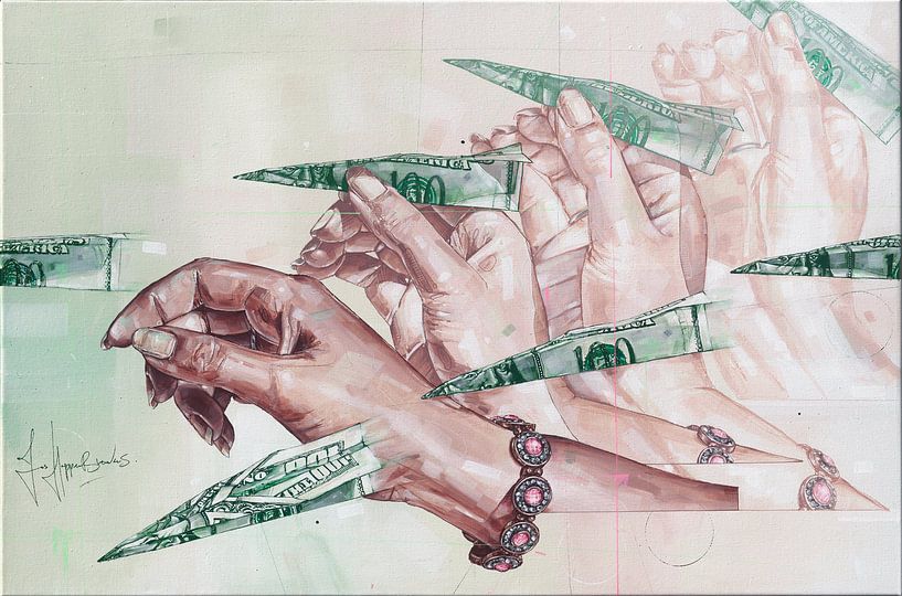 Folgen Sie dem Geld gemälde von Jos Hoppenbrouwers Kunst
