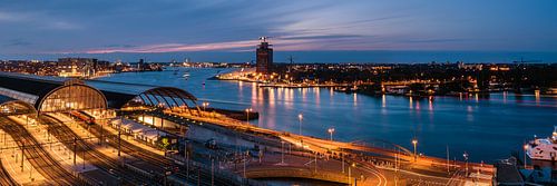 Panorama: Amsterdam am Fluss IJ