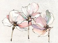 Botanische illustratie: Sereen bloemen schilderij