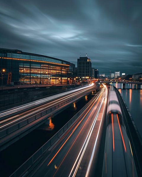 Abendhimmel in der Stadt von fernlichtsicht