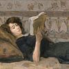 Schilderij Meisje lezend op een divan - Isaac Israels van Schilderijen Nu