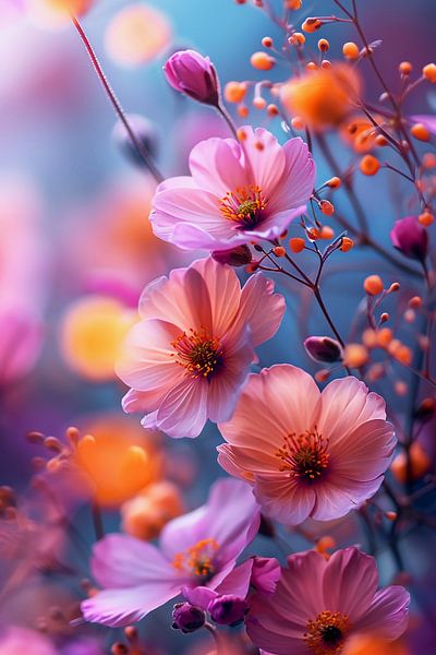 Pink blossom flowers by haroulita