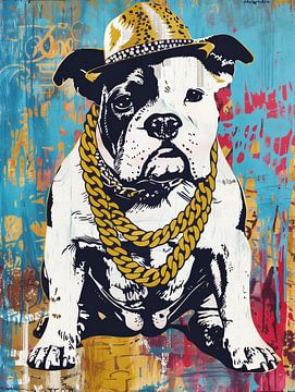 Amerikaanse Gangster Rapper Bulldog | Urban Street Art van Frank Daske | Foto & Design