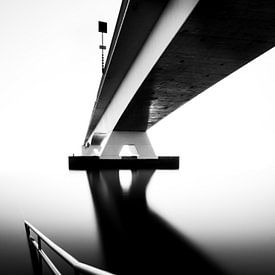 Zeeland bridge in black and white by Michel van den Hoven