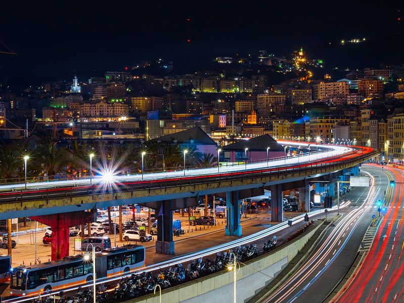 Genoa in the city in the evening by Mustafa Kurnaz