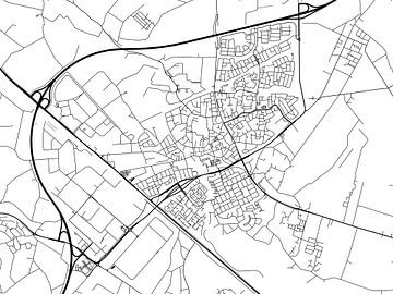 Kaart van Veghel in Zwart Wit van Map Art Studio