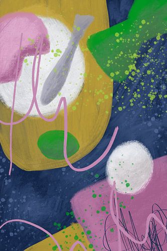 Enjoy I [peinture abstraite moderne, techniques mixtes]