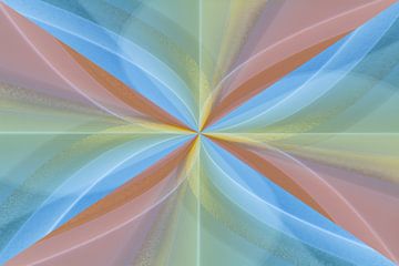 Geometric pattern with curved lines in pastel by Lisette Rijkers