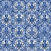 Delft blue tile design octopus